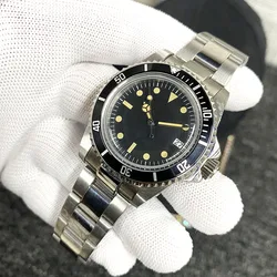 39mm Vintage Diving Watch Brand Luxury Watch Black Dial Stainless Steel Waterproof Sports Watch NH35 Movement Men's