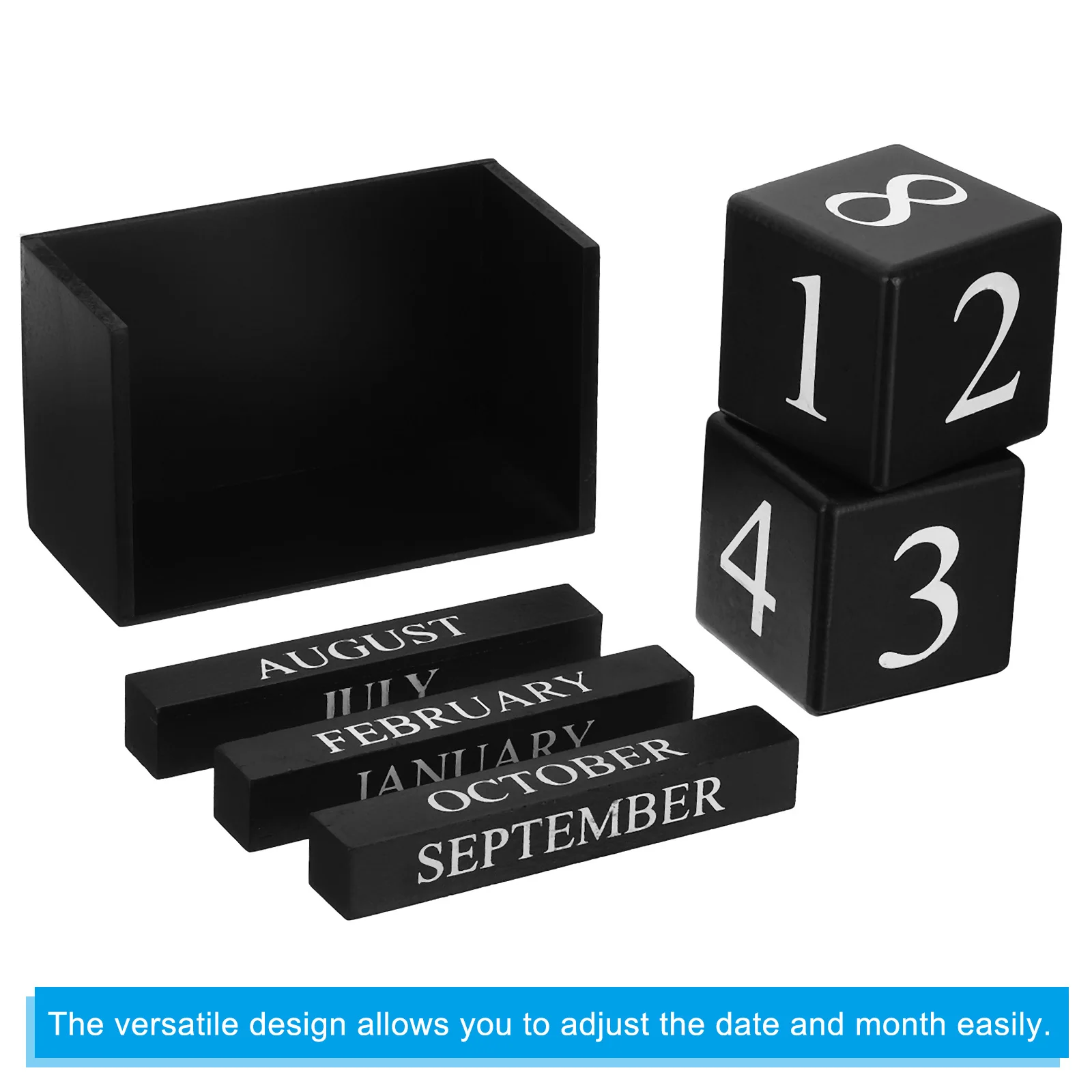 Vintage Wooden Perpetual Calendar Eternal Blocks Month Date