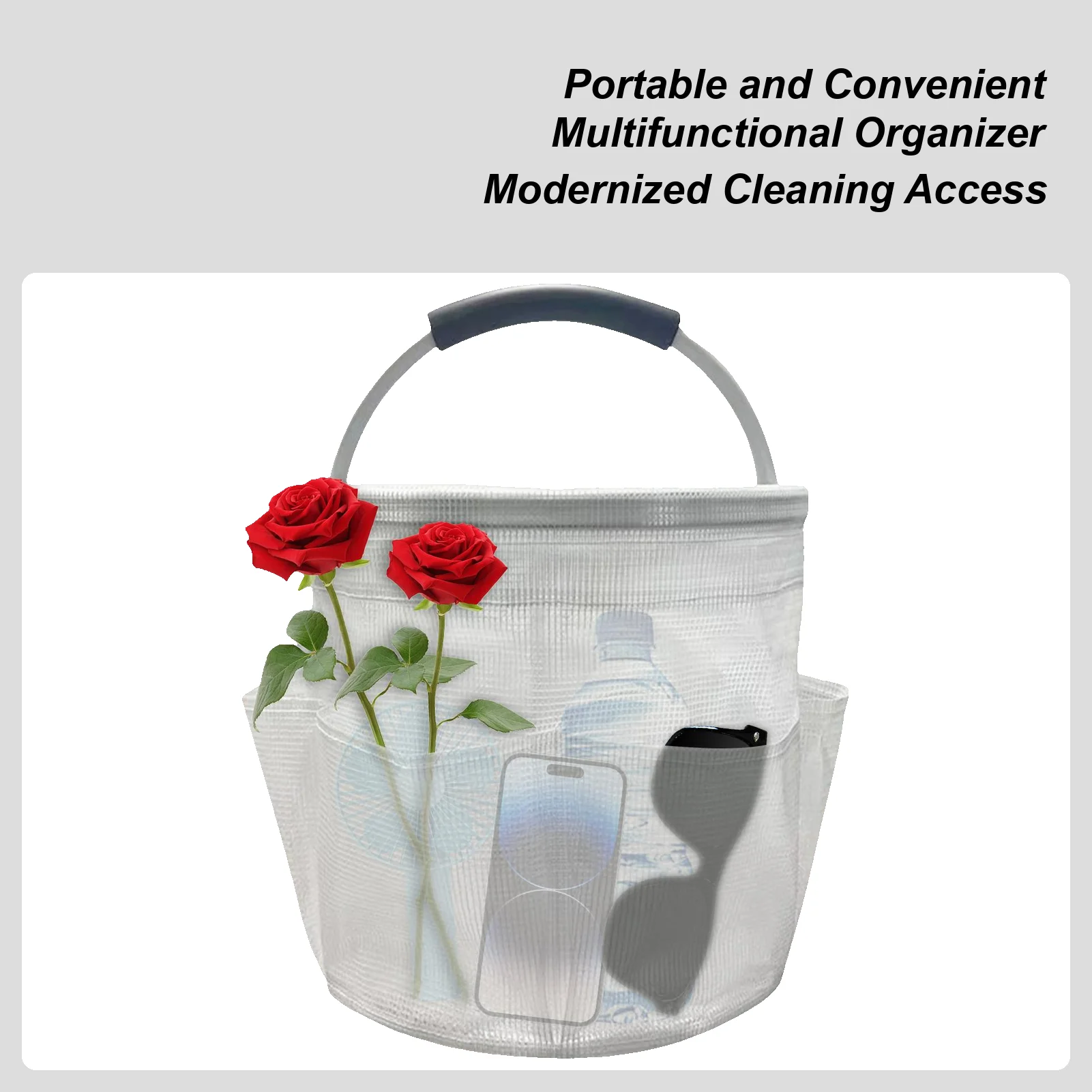 

Bag For Cleaning Supplies Folding Toiletry Organizer Basket With Handle Large Capacity Outdoor Activity Carrying Bin For