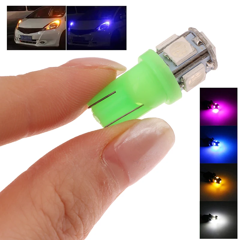

10PCS Interior Dome Door Maps Trunk License Plate Lamps T10 5W5 W5W LED Bulb 5050 5SMD 12V 7000K White Car Wedge Side Light