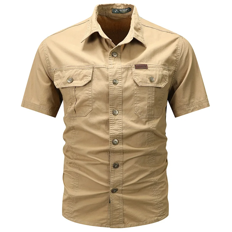 

Summer men's short-sleeved shirt loose middle-aged and young men's casual shirt half-sleeved shirt outdoor work top