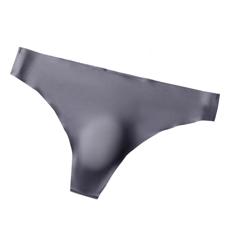 Men Seamless Ice Silk G-String Underwear 3D Bulge Pouch Bikini Very Hot Lingerie Low-rise T-Back Thongs Extreme Men's Panties