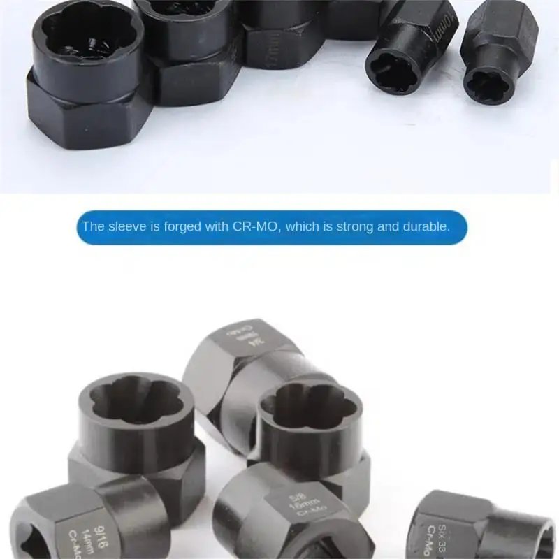 Bolt Extractor Hex Screw Sleeve Non-Slip Damaged Nut Bolt Removal Extractor Socket Tool Car Repair Props Mechanical Tools