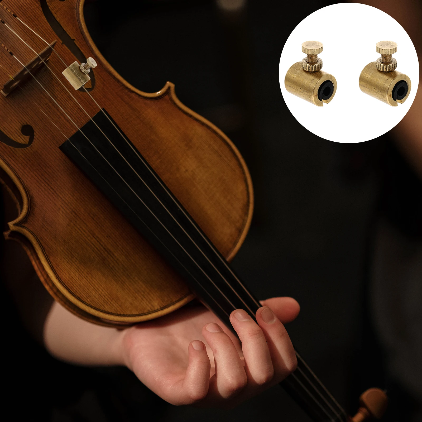 

2pcs Wolf Tone Mute Copper Violin Parts Suppress Inconsistent Vibration Compact Durable Instrument Accessory Adjustable Metal