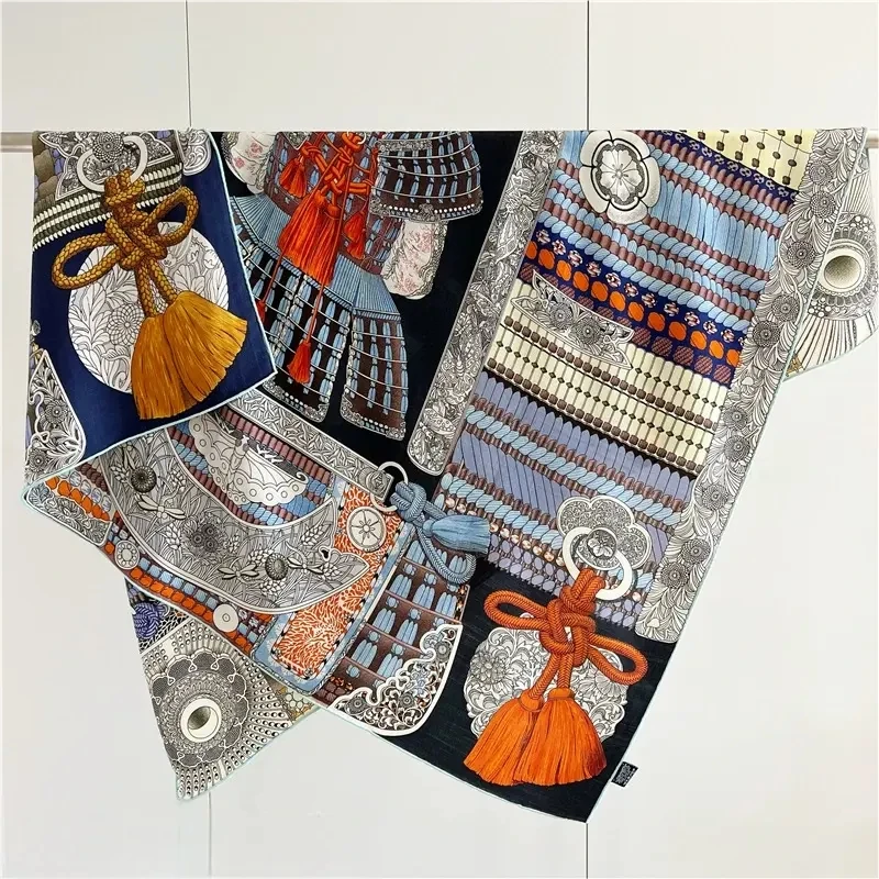 

Print Fashion Silk Wool big Square Shawl for Winter Women Brand Designer Bandana Hot Sale