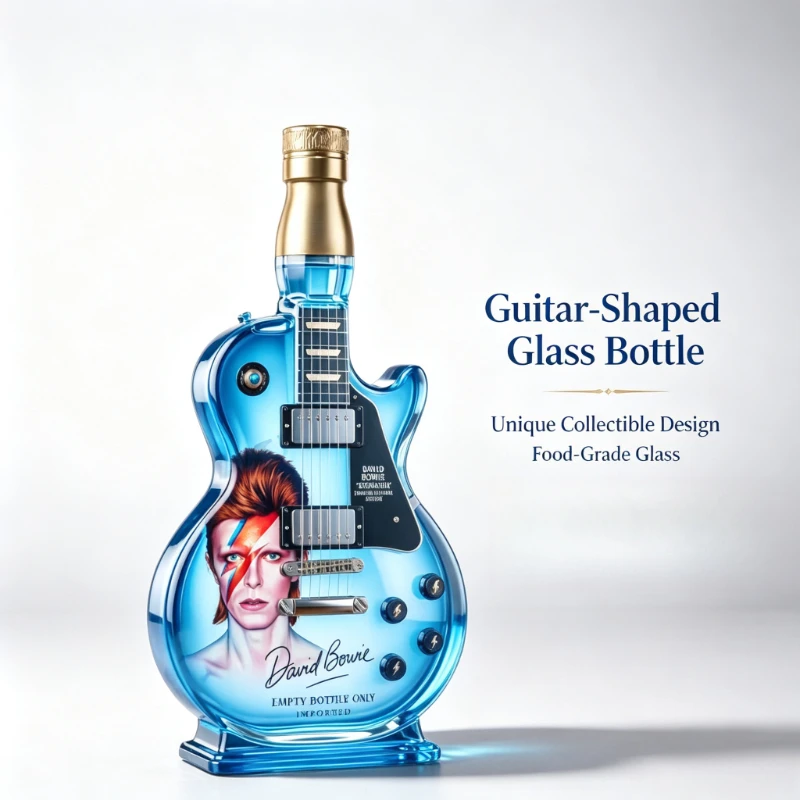 Slash Guns  Roses Guitar Shaped Whiskey Decanter Glass Liquor Bottle Tennessee Whiskey Rock Bar Decor Collectible