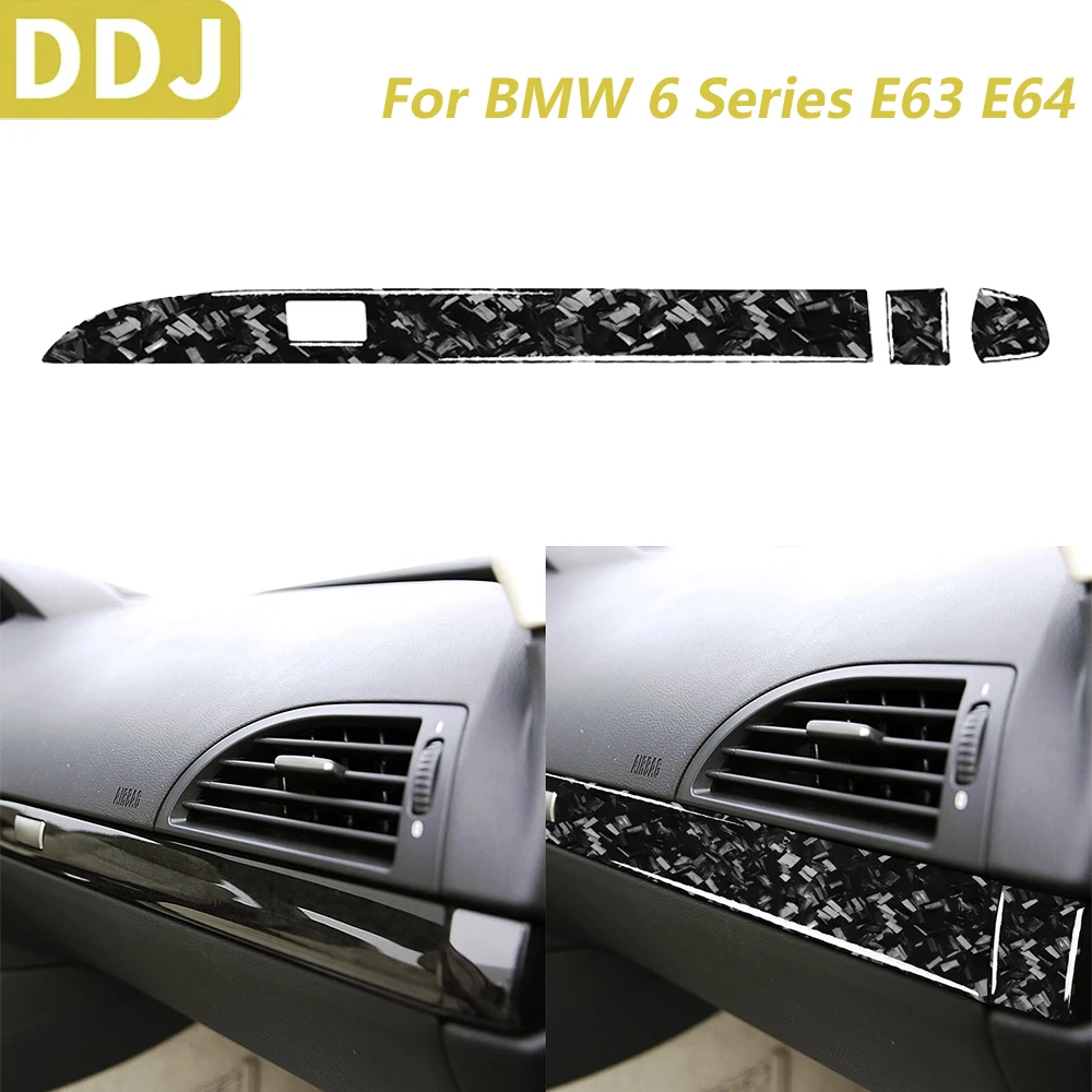 

Для BMW 6-й серии E63 E64 M6 2004-2010, кованое углеродное волокно, второй пилот, панель приборной панели, декоративные полоски, автомобильные аксессуары, наклейка
