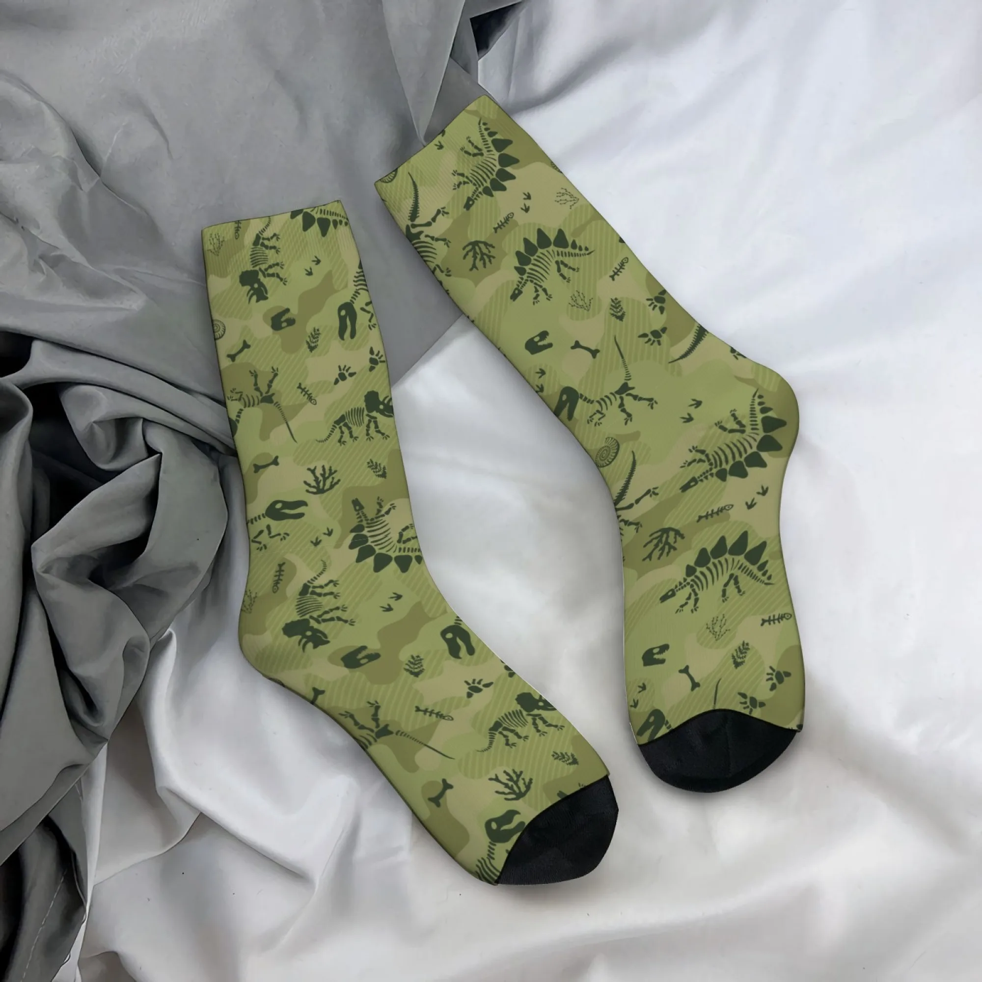

Dinosaur Camouflage Men's Socks Retro Fashion Casual Socks Novelty Funny Happy Socks Breathable Anti-Slip Outdoor Sports Socks