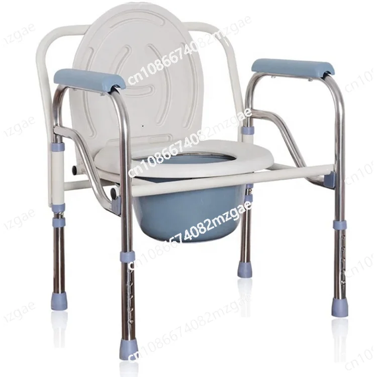 Adjustable Height Bedside Commode Chair Medical Shower Chair Bath Seat Heavy-duty Steel Commode Toilet Chair