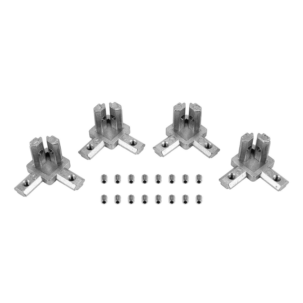 Sales 4Pc 2020 Series 3 Way End Corner Bracket Connector for European Standard 6mm T Slot 20 x 20mm Aluminum Extrusion Profile