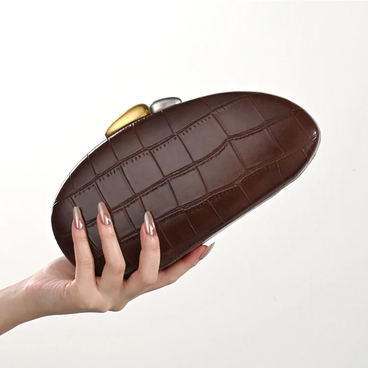 2026 New Crocodile Pattern Clutch Bag Women's Fashion Personality Lady Dinner Bag Single Shoulder Slant Cross Hand Bag