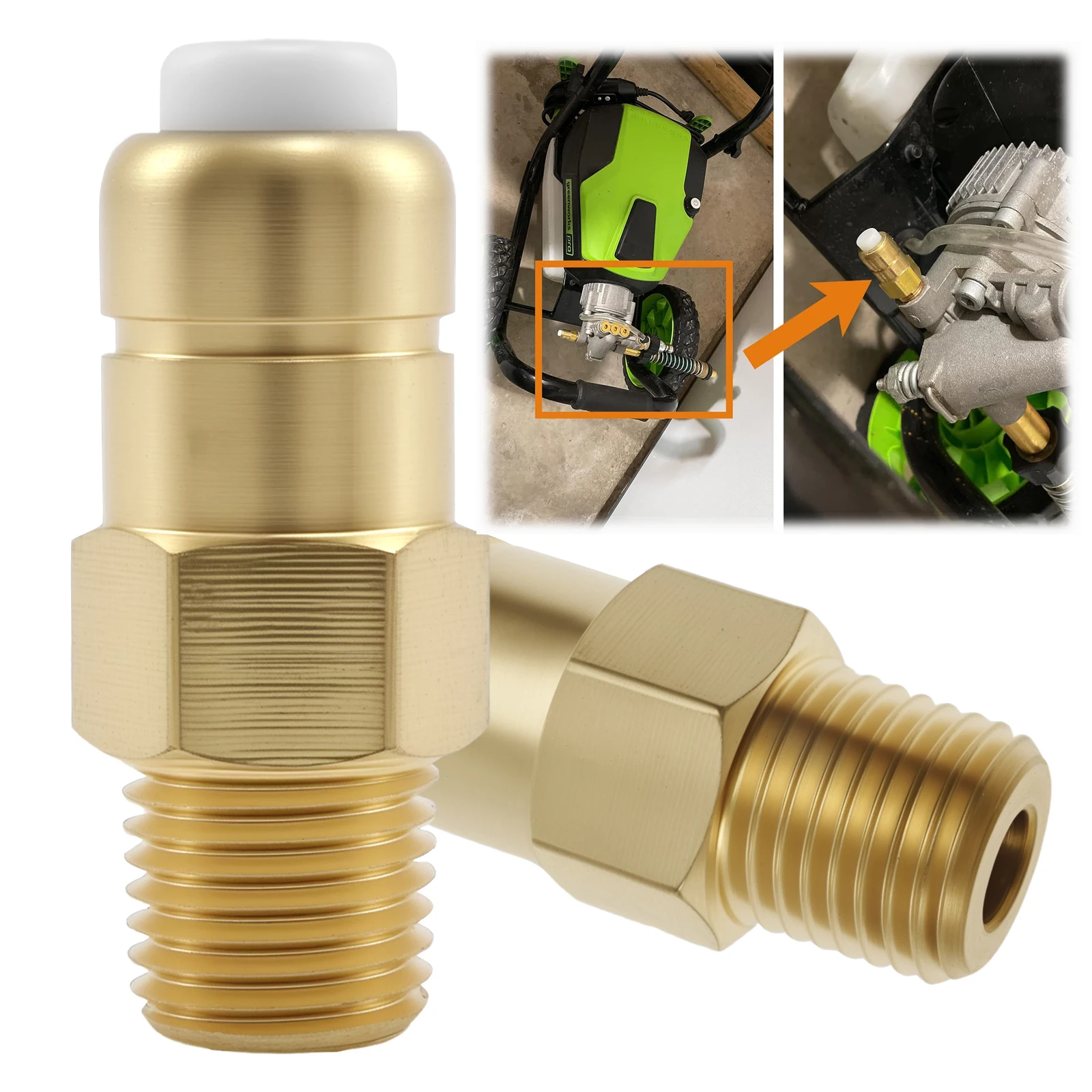 

2Pcs Thermal Release Valve 1/4 Inch NPT Thermal Relief Valve Replacement Pump Protector for Pressure Washer Pump 678169004