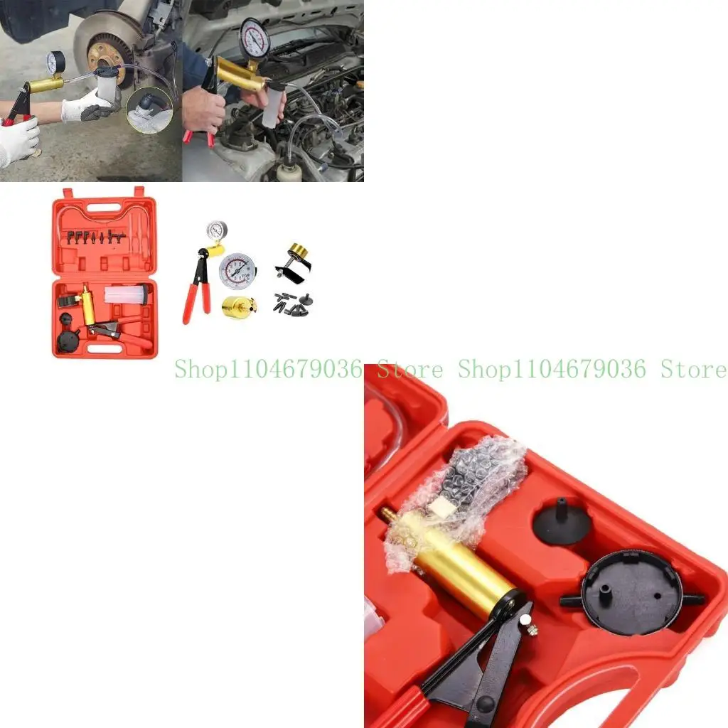 

652F Handhelds Vacuum Tester Set 2 in 1 Brake Bleeder with Adapters For OneManBrake and Clutch Bleeding System
