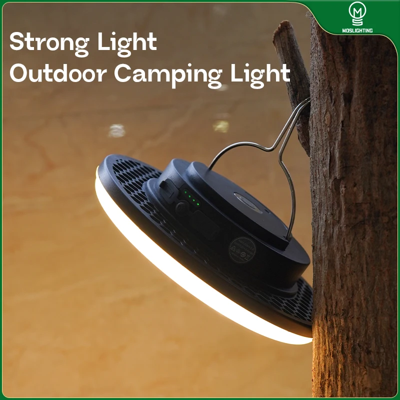 MOSLIGHTING 6000mAh Rechargeable Camping Lantern 48W Portable Flashlight LED Camp Light with 3 Light Modes Outdoor Work Lighting