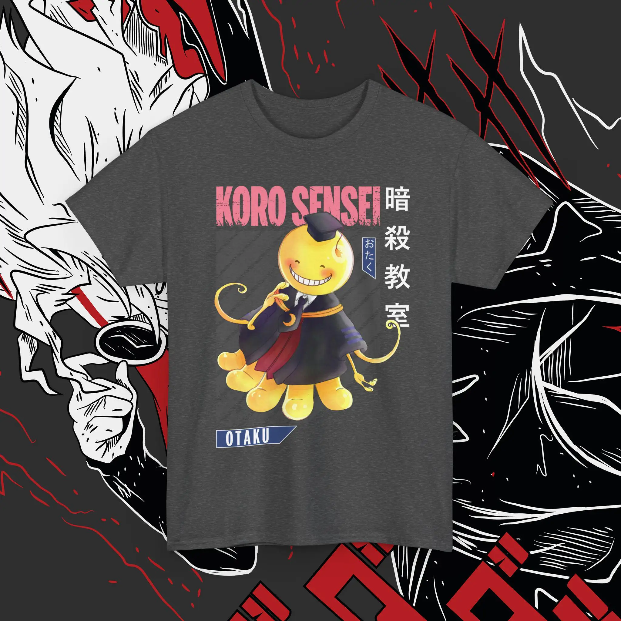 Japanese Anime Koro Sensei Gift Shirt Vintage Anime T-shirt Assassination Classroom Fanmade T-shirt Vintage Anime Tee