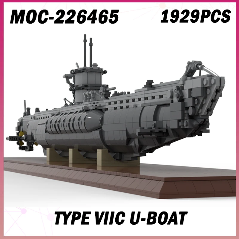 

1929 шт. MOC-226465 Тип VIIC U-лодка Строительный блок Технические модели для взрослых Набор кирпичей Креативные подарки Многочилковые комплексные игрушки