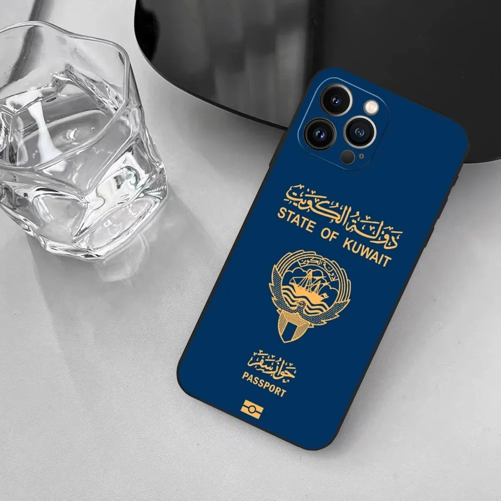 Kuwait Passport Flag Map Phone Case for iphone 13 11 15ProMax 14 12 Pro Xs Max Mini Xr X 7 8 6 6s Plus Shell Coque