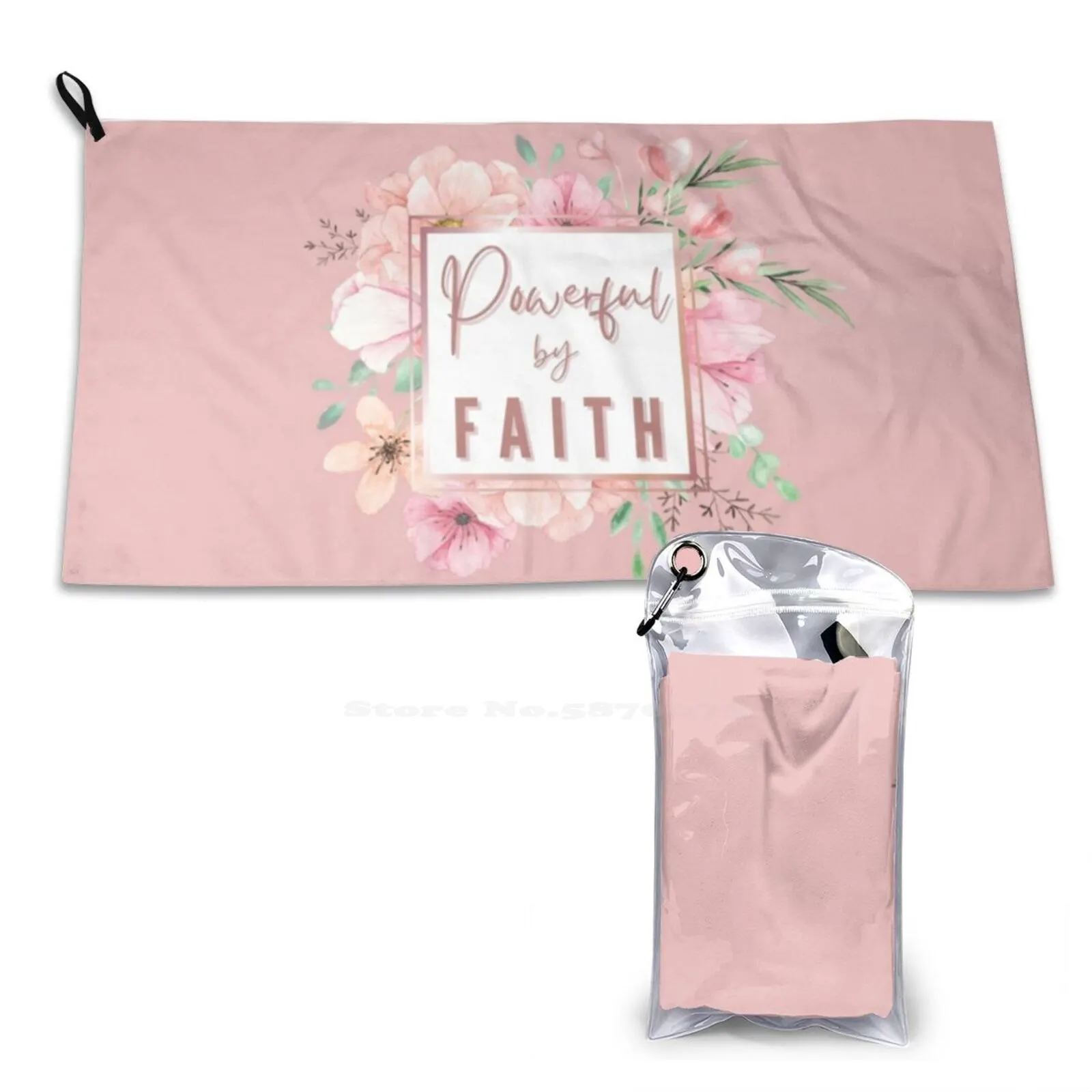 Rose Gold | Powerful By Faith Soft Comfortable Bath Towel Outdoor Jehovahs Witnesses Powerful By Faith Jw 2021 Regional