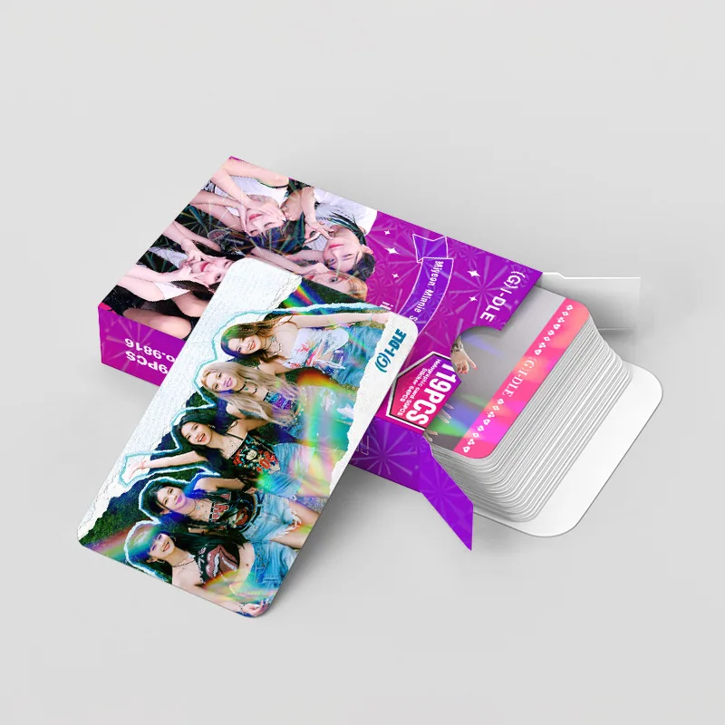 119Pcs/Set Kpop GIDLE HEAT Laser Lomo Card Stickers Photocard Double Sided HD Printed SHUHUA YUQI Fans Collection Postcard Gift