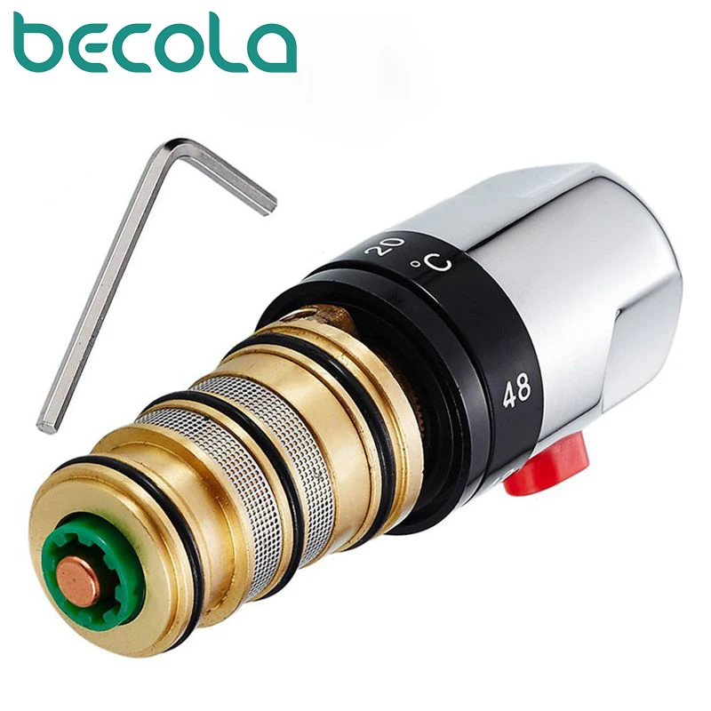 

Becola Easy-Thermostatic Bath Mixer Tap Shower Valve Handle Spare Repair Kit Cartridge Constant Temperature Control Brass Faucet