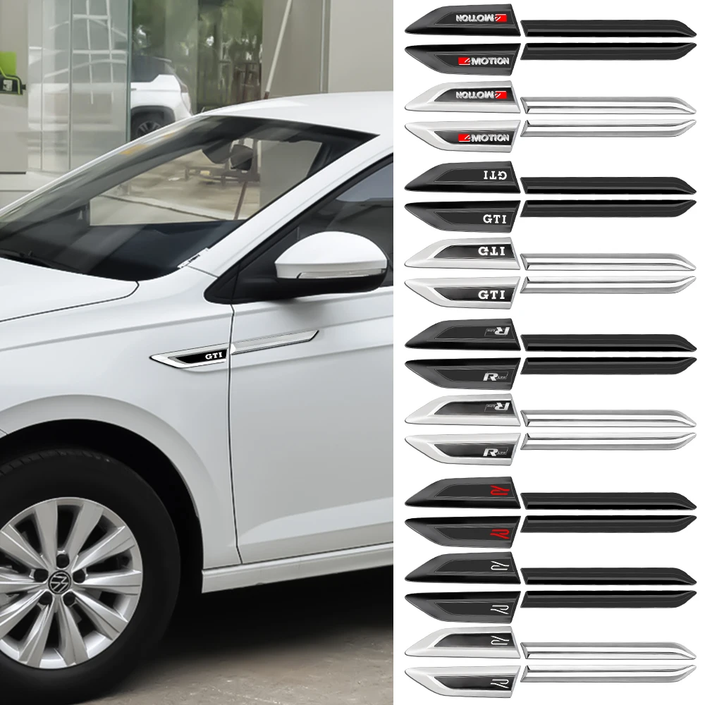 2 autocollants décoratifs pour ailes de voiture, logo de voiture, décoration de carrosserie, pour Volkswagen VW R GTI 4MOTION Rline Tiguan L 2017