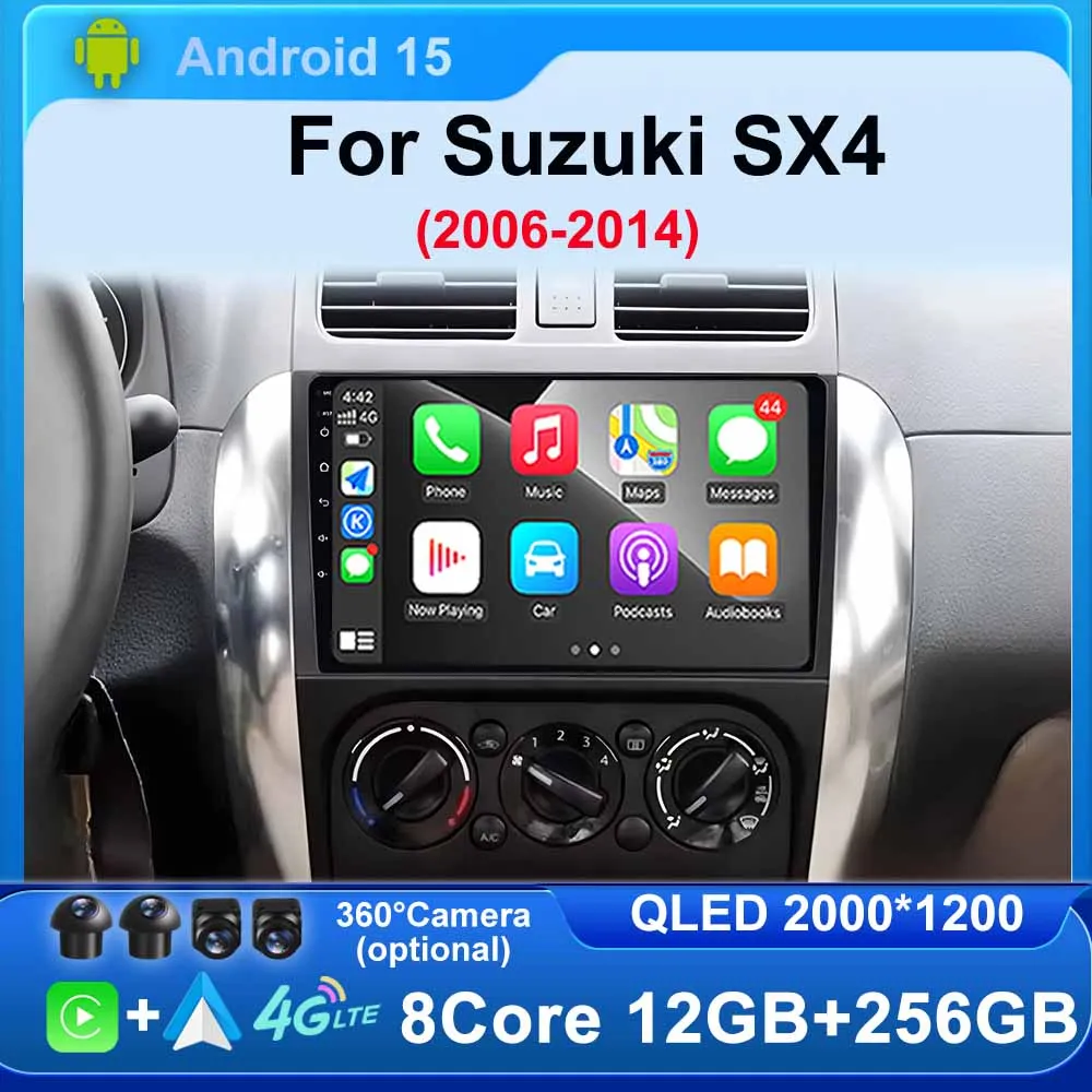 

Android 15 for Suzuki SX4 2006-2014 Car Radio Navigation GPS Multimedia Video Player Unit Bluetooth Wifi 4G QLED Screen