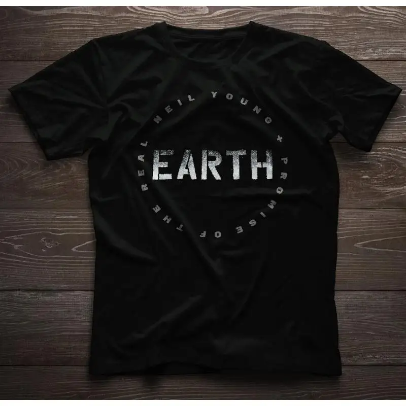 Camiseta unissex com capa do álbum Neil Young & Promise of the Real Earth, tamanho S-5XL