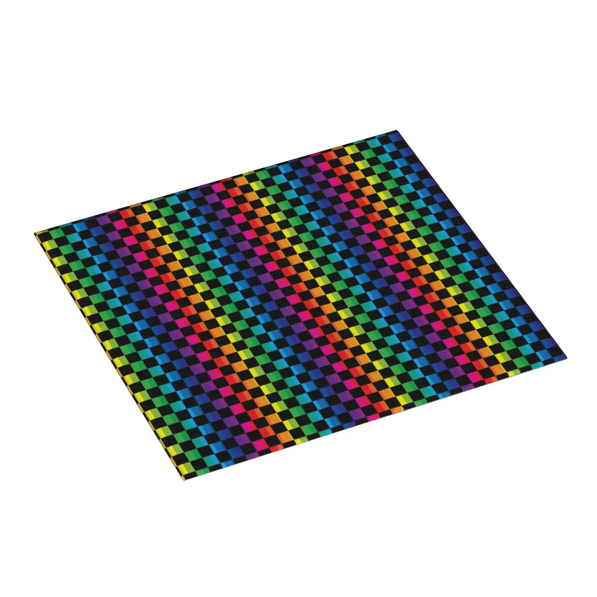 Drying Mat For Kitchen Rainbow Checkers Checkerboard Water Absorbent Waterproof Reusable  On Slip Kitchen Counter Protector Mat