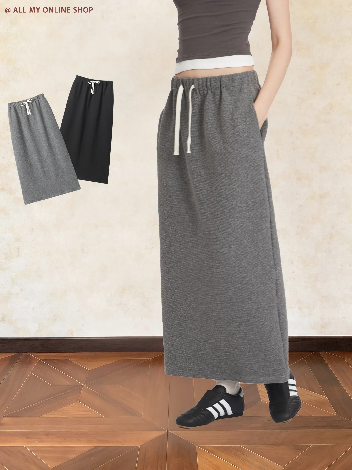 

Новая женская длинная юбка ALL MY Korean с эластичным поясом, прямого кроя, с эффектом похудения, для повседневной носки и офиса