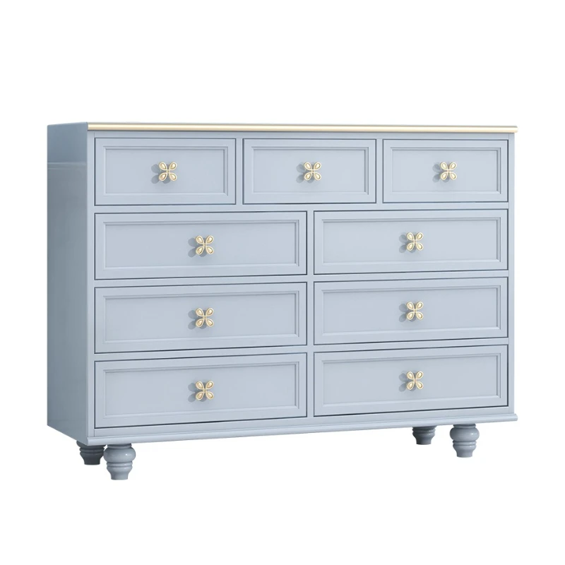 

Light luxury nine-bucket solid wood bedroom chest of drawers, chest of drawers 5 pumping 9 pumping combination
