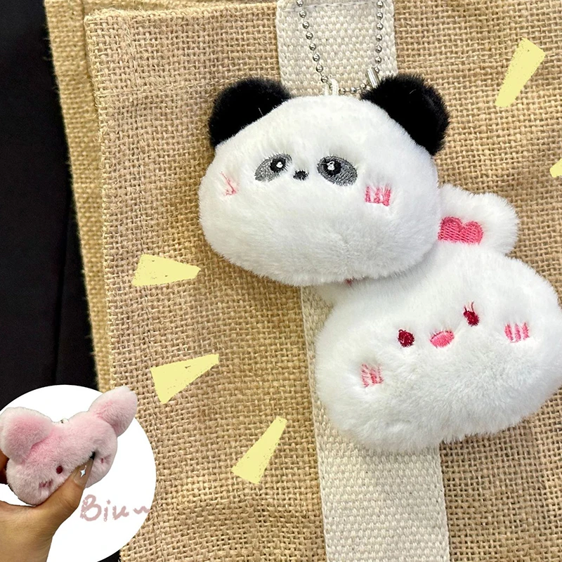 Cartoon Stuffed Plush Keyring para Meninas, Série Animal, Panda Bonito, Coelho, Sapo, Chaveiro Boneca, Pingente De Mochila, Presente De Ornamentos