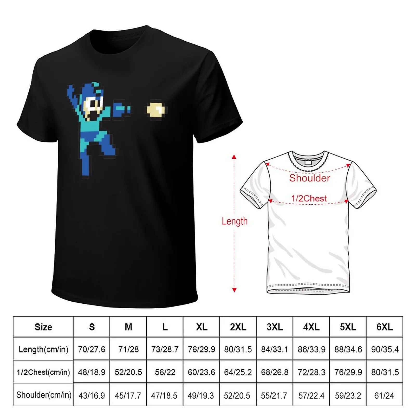 retro megaman T-Shirt Comfortable Basic Crew Neck Tee