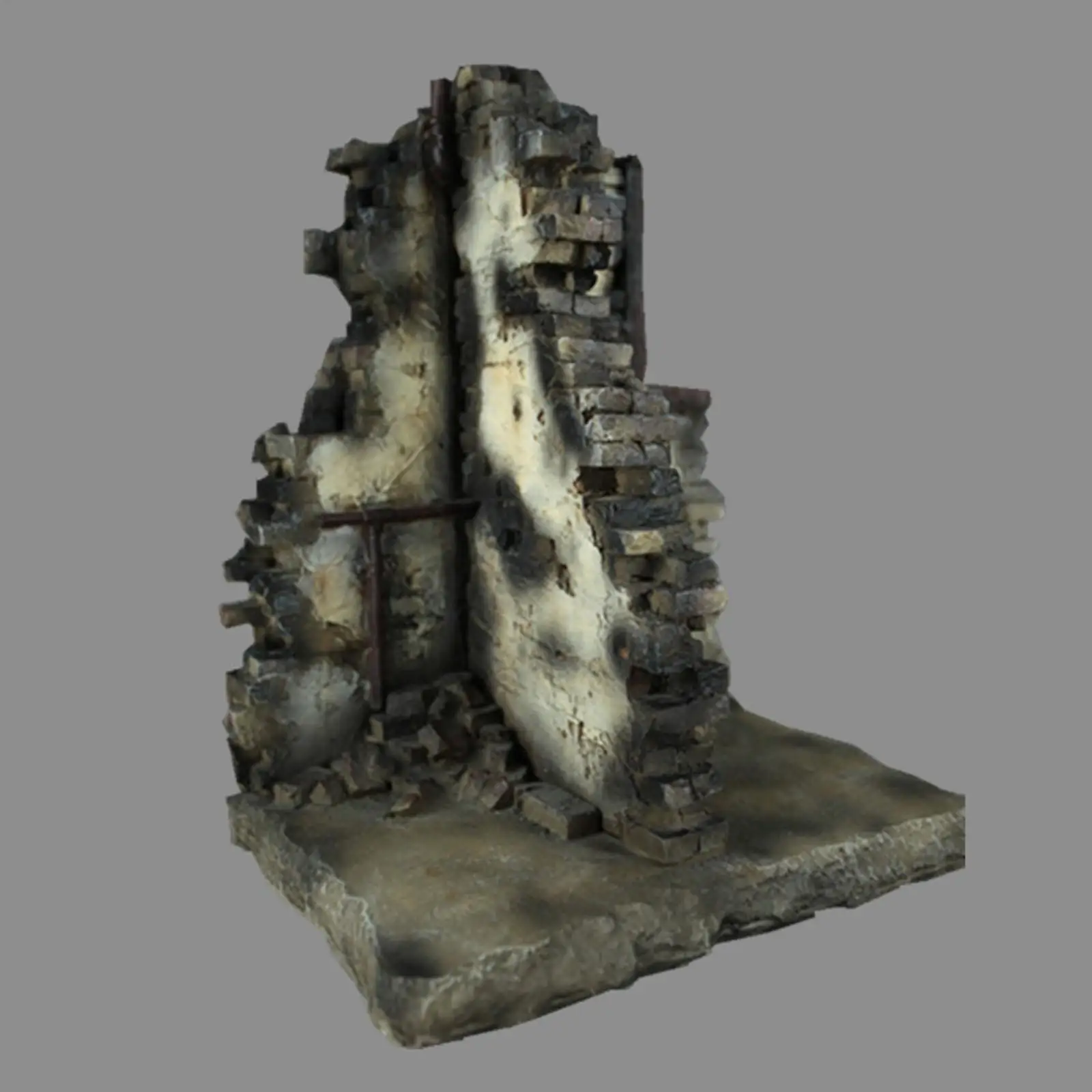 1/6 Scale Miniature Ruined Building Model Layout Tabletop Creative Scenery