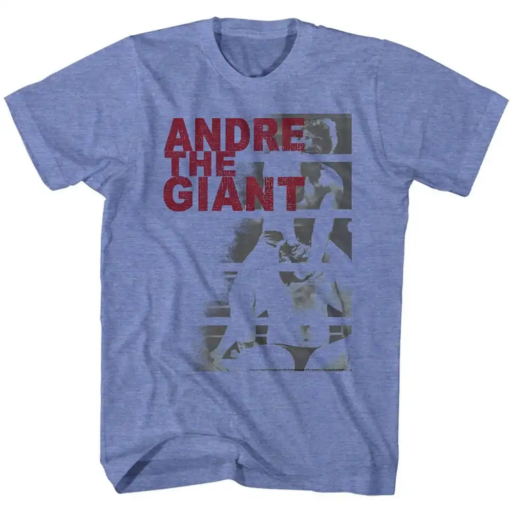 Andre The Giant Logo Heather Blue T Shirt