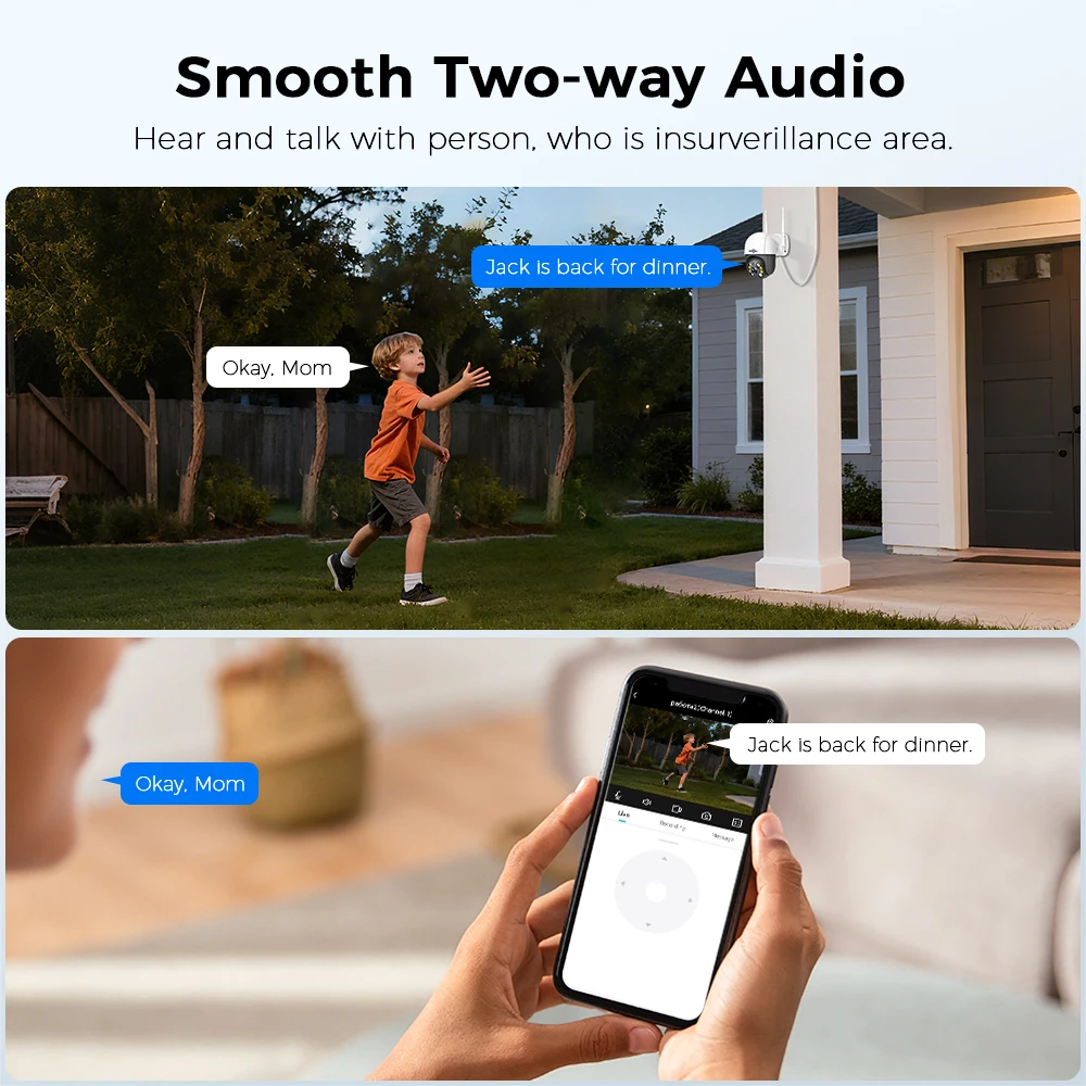 Hiseeu 4K 8MP Wifi PTZ Camera 5x Digital Zoom AI Human Detection Two-way Voice ONVIF Wireless IP Security Protection Camera