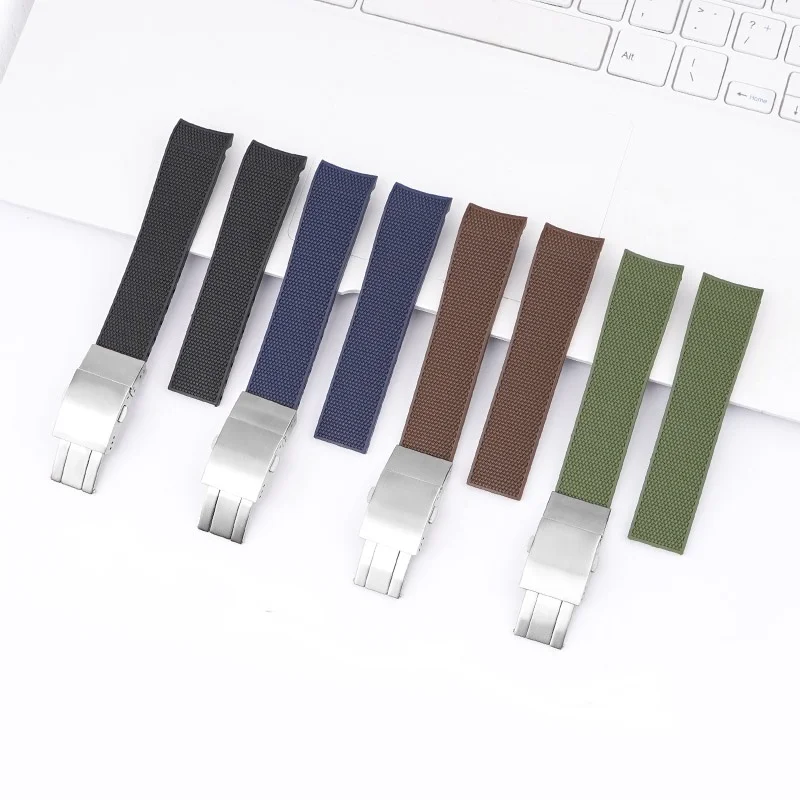 Cinturino di ricambio per cinturino per orologio in gomma Longines HydroConquest fibbia pieghevole accessori per bracciale per orologio sportivo subacqueo 21mm