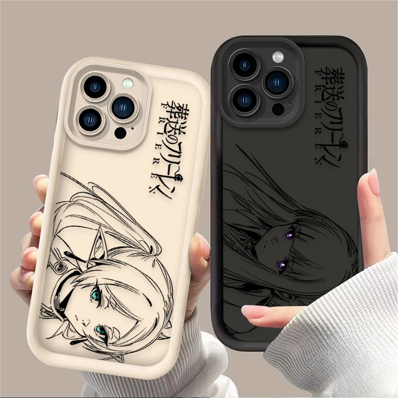 Anime frieren bonito samambaia silicone caso de telefone para iphone 17 ar 16 16e 15 14 13 12 11 pro max xs xs xs max xr se 2020 se4 7 8 etui