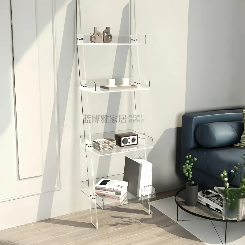 Creative display rack Floor-to-ceiling transparent flower stand Bathroom rack Apartment furniture