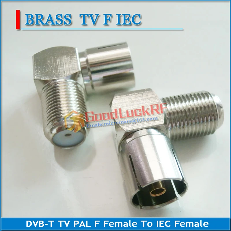 

1X Pcs F To IEC DVB-T TV PAL Connector Socket F Female To IEC Female Plug Right Angle 90 Degree Nickel Coaxial RF Adapters