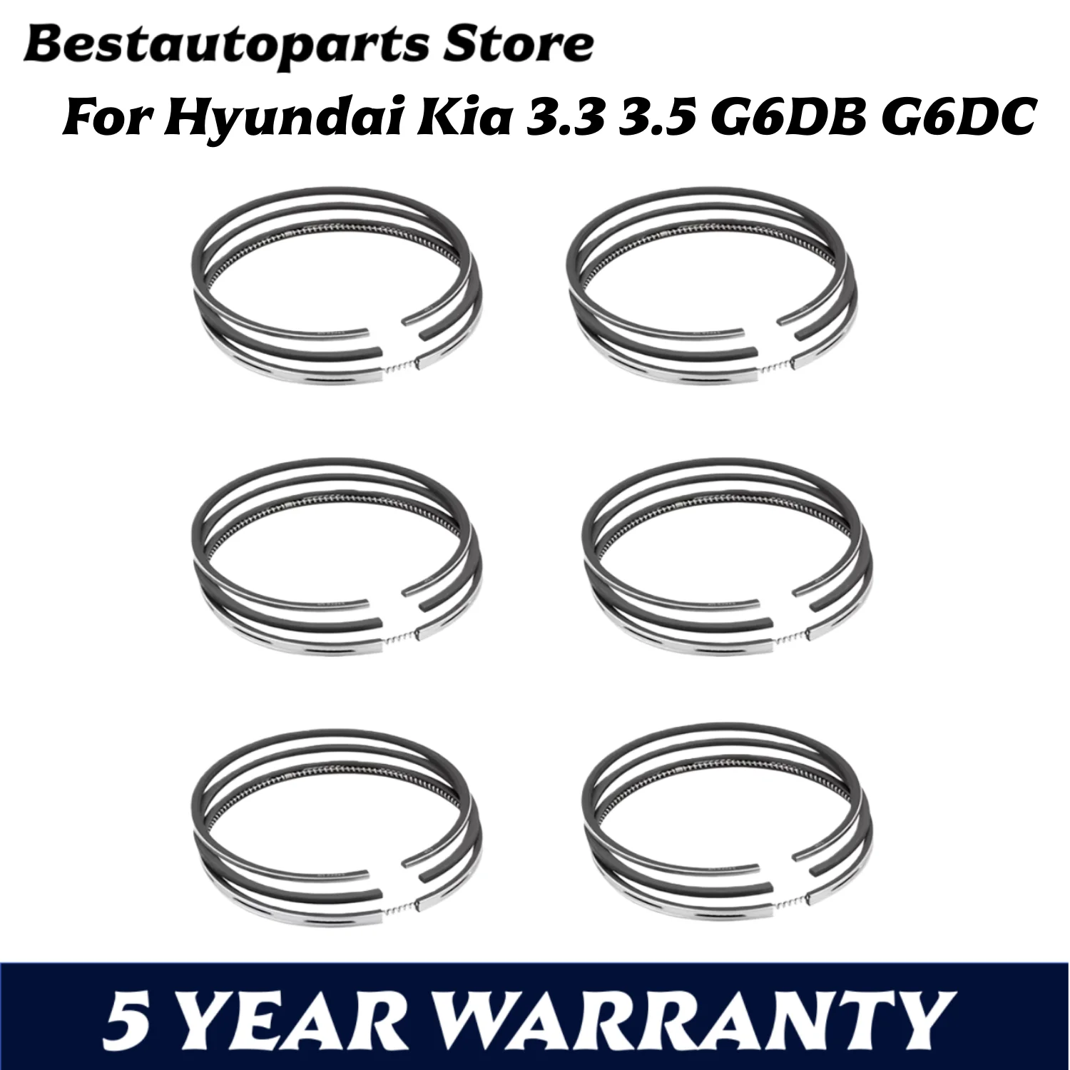 AUTO ENGINE PARTS piston rings Set for Hyundai Kia 3.3L 3.5L V6 G6DB-G6DG-G6DC 2008-2015