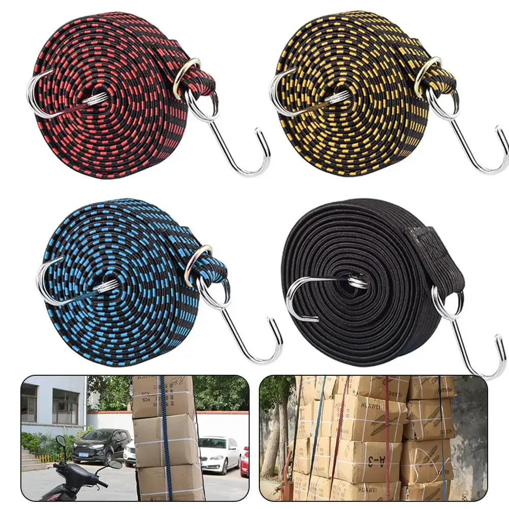 Motorcycle Elastics Rubber Luggage Rope Cord Hooks Bikes Rope Tie Auto Luggage Roof Rack Strap Fixed Band Hook Car Accessories