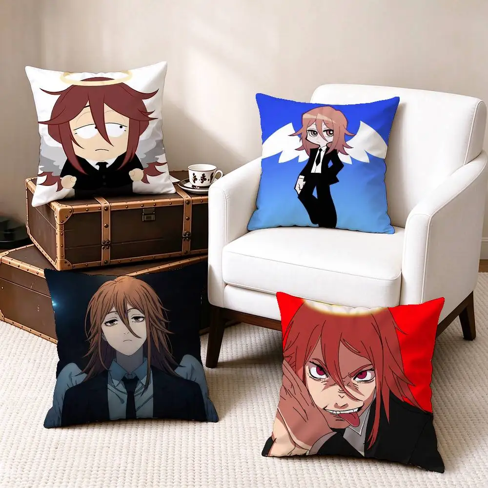 A-Angel Devil C-Chainsaw Man Hype  Square Double-Sided printed Pillow Case Bedroom Bedside Pillow Sofa Cushion Cover