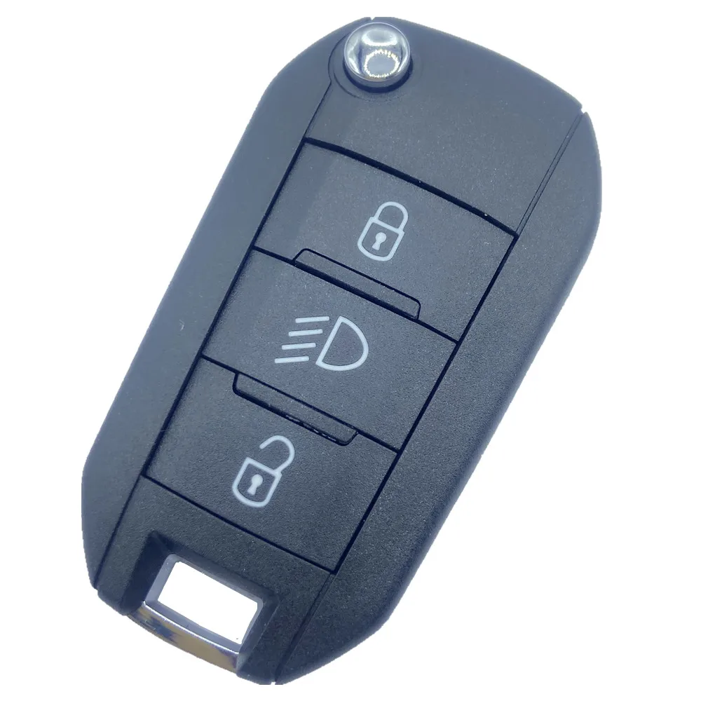 3b remoto chave do carro escudo caso fob em branco para peugeot 208 2008 301 308 508 5008 rcz para citroen c-elysee C4-Cactus farol médio