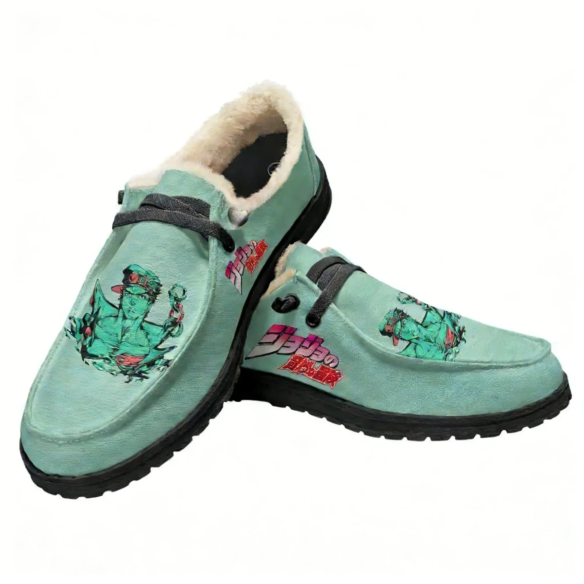 

Jojo Velvet Flat Shoes Man Women Fashion Warm Casual Shoe Indoor Outdoor Light Shoe Couple Durable Anime Customized Couple Shoes