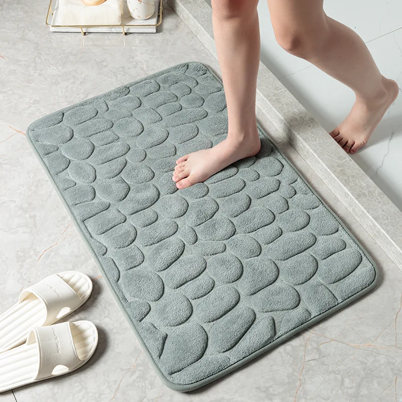 Raised Paver Bathroom Rug Non-Slip Memory Foam Sink Accessory Bath Tub Side Shower Doormat bathroom accessories