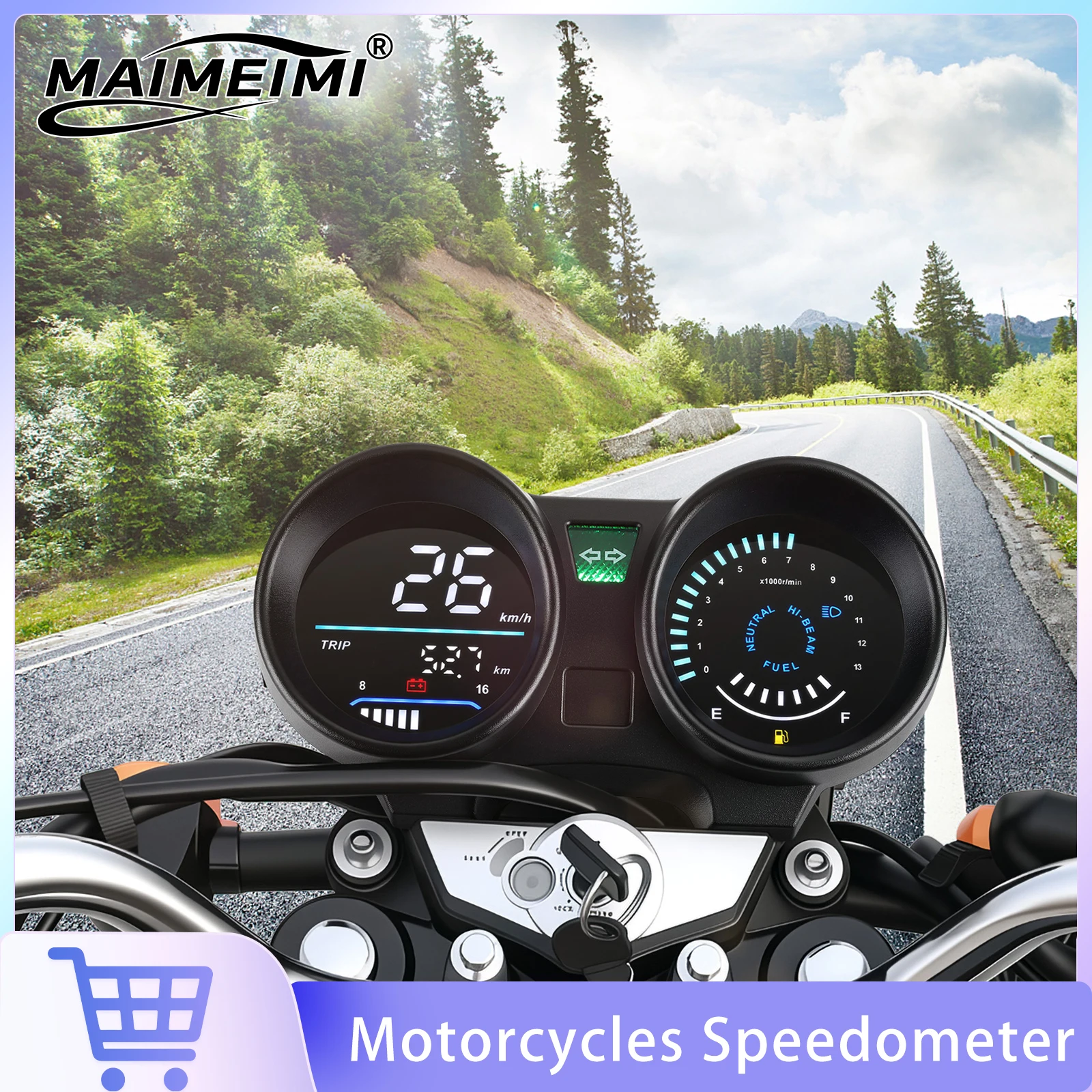 Motorcycle Speedometer LED Dashboard RPM Tachometer Speed Meter Odometer For Brazil TITAN 150 For Honda CG150 Fan150 2010 2012