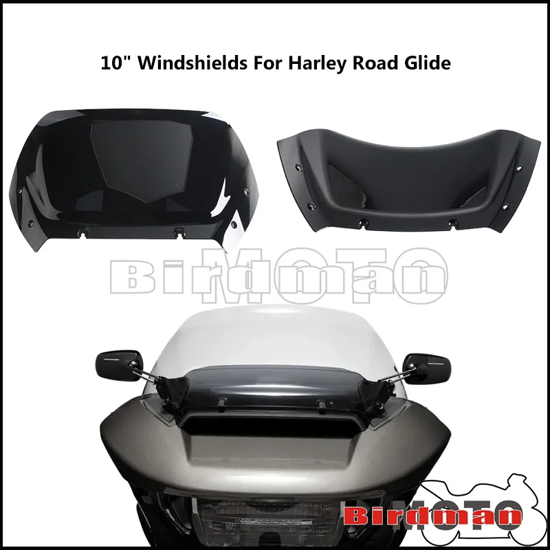 

Motorcycle Accessories For Harley Road Glide FLTRX Harley CVO Road Glide FLTRXSE 10"Windshield Screen Wind Splitter Black Screen