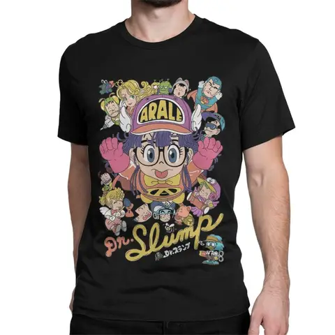 Men Women's T-Shirt Arale Anime Cute Funny 100% Cotton Tee  Sleeve Dr Slump T Shirts Crew Neck Tops Gift Idea Vintage T Shirt