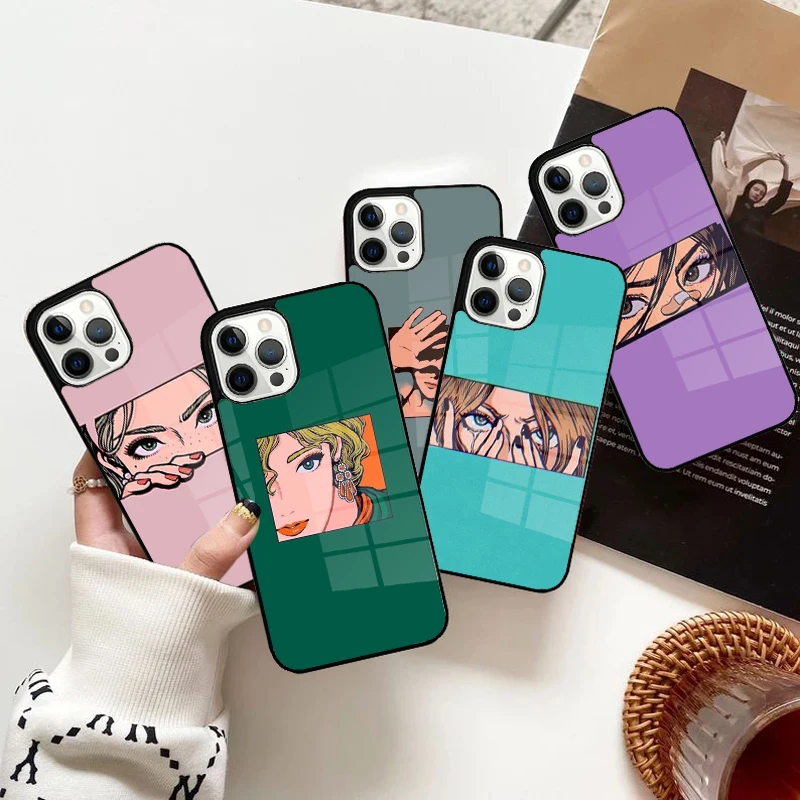 Pop art Anime Girl Aesthetic Phone Case Magnetic for iPhone 15 16 14 13 Pro Max 11 12 Mini Magsafe Wireless Charging Cover