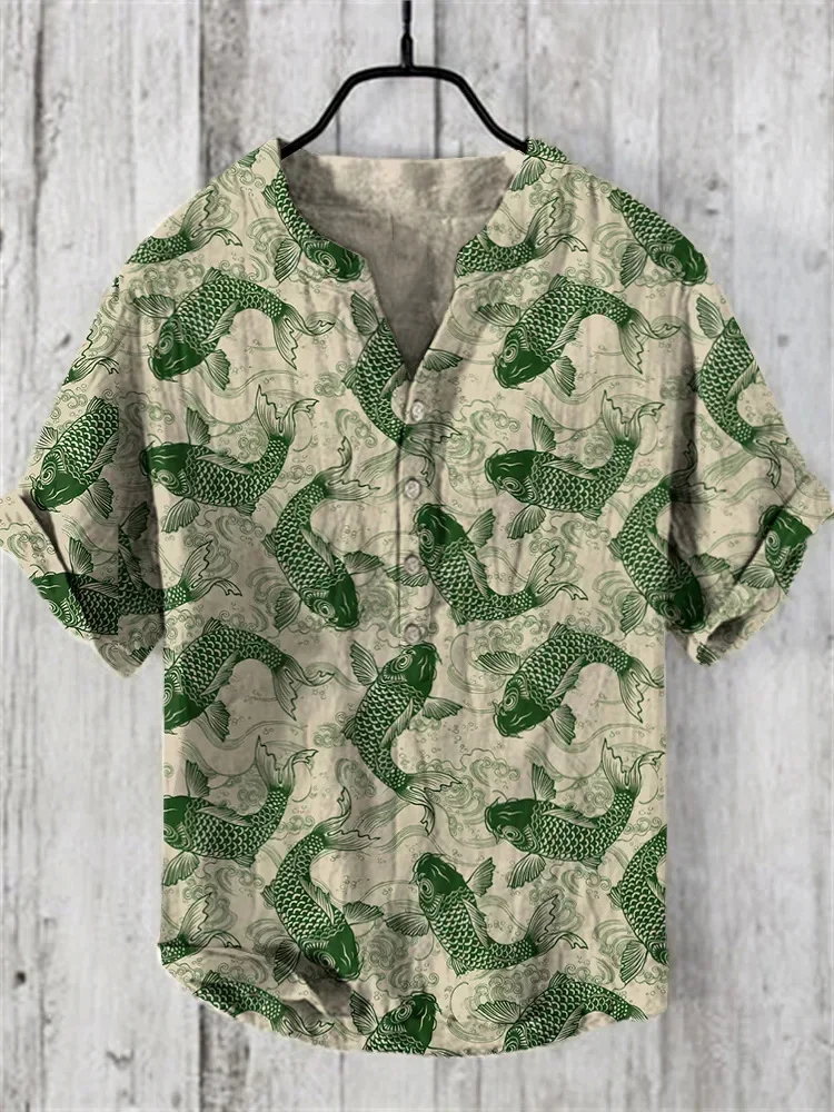 2024 Cross-Border Hawaiian Art Printing Xiaoyu Series 3D Digital Printing Casual Loose Short-Sleeved Shirt